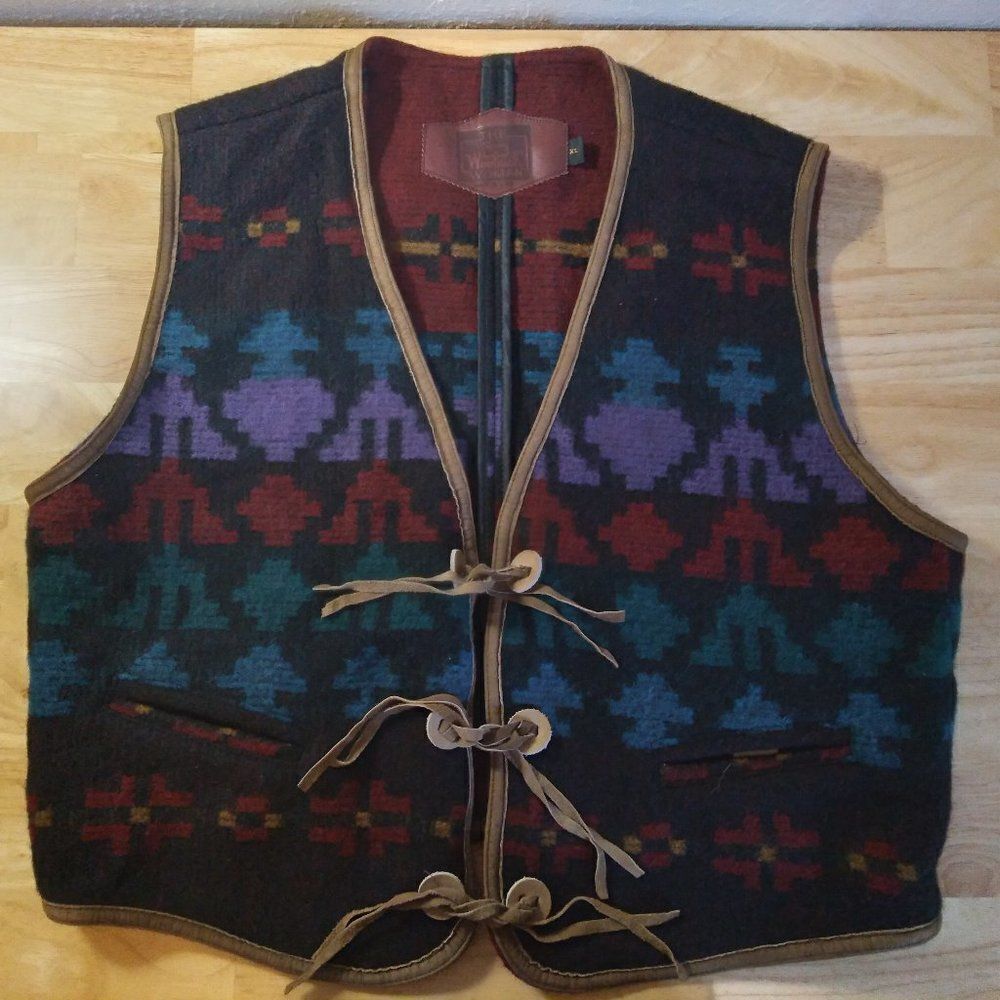 Vintage Woolrich Aztec Pattern Wool Vest